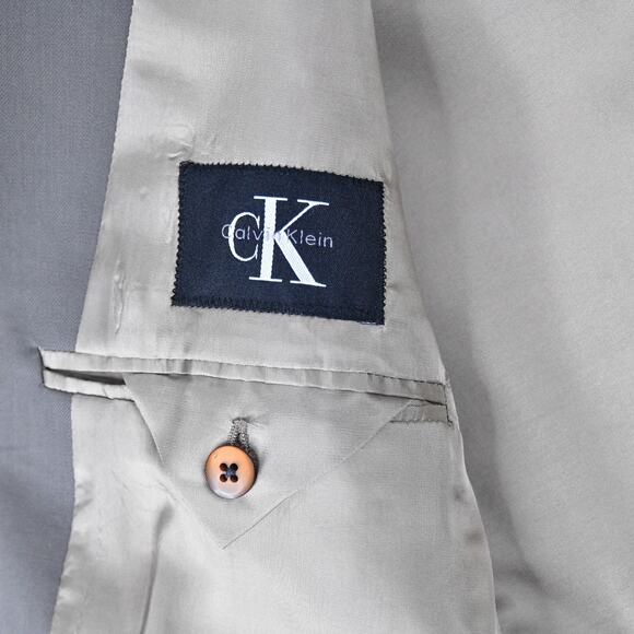 Calvin Klein Blazer Men's 38R Beige Gray Wool Sport Coat Jacket - Picture 2 of 12